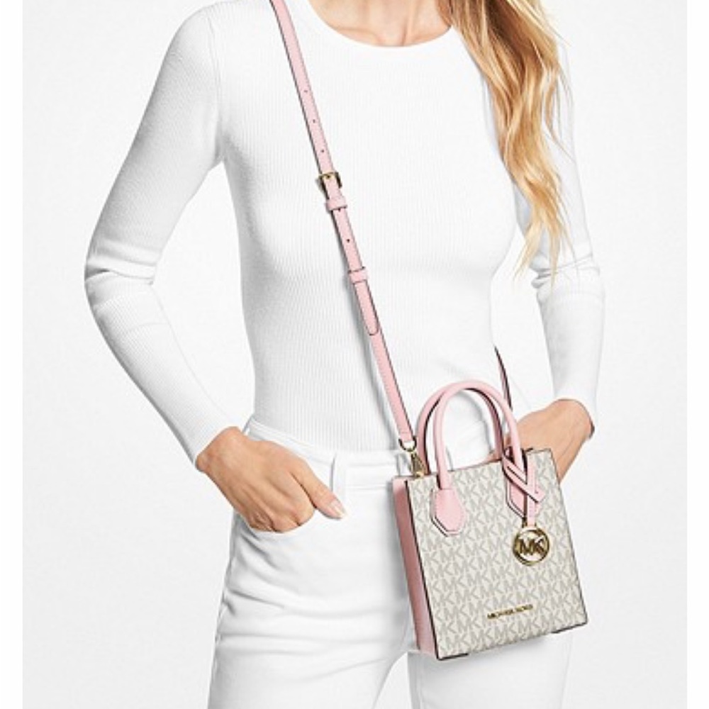 MICHAEL KORS Mercer Extra-Small Logo and Leather Crossbody Bag